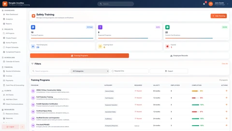 Safety Training Management - Compliance training courses, certifications, and worker safety tracking
